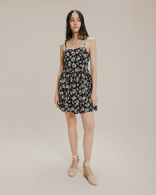 Vestido Corto Estampado Flores